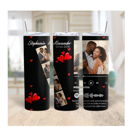 Personalized Photo & Song Tumbler – A Custom Gift for Couples