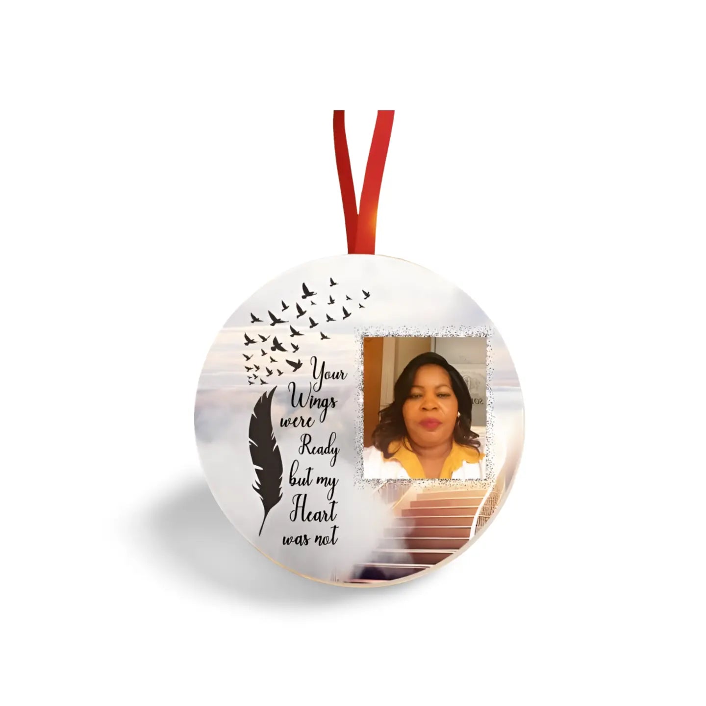 Your Wings Were Ready But My Heart Was Not Ornament – Personalized Memorial Photo Ornament, Loss of Loved One Christmas Keepsake, Sympathy Gift Product vendor